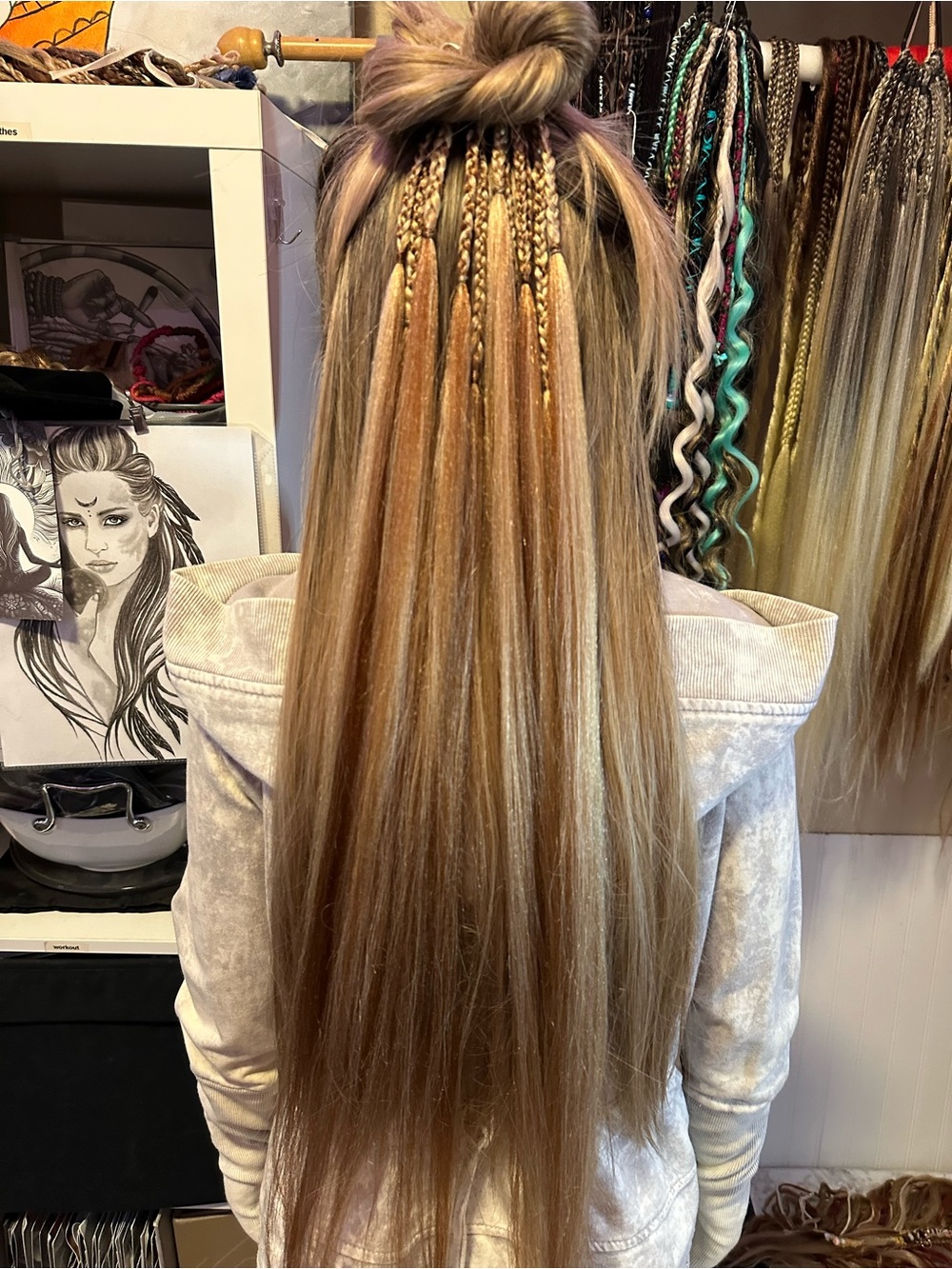 Blonde /Auburn Braided Hair Extensions - Blonde